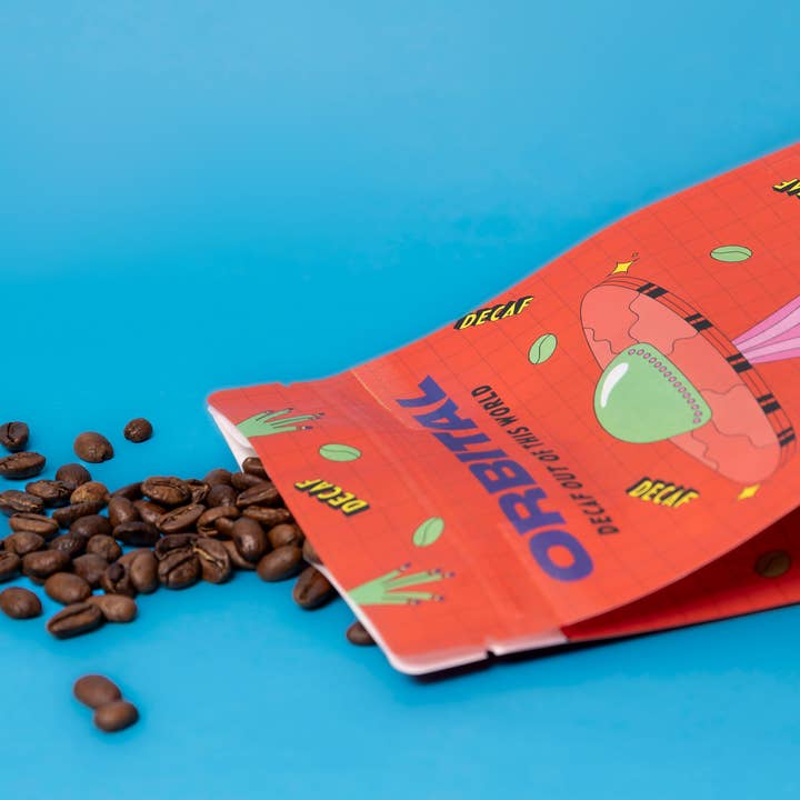 Orbital Decaf Coffee - Wholesale Coffee Beans - Sugarcane Process Decaf Coffee_Whole BeanĀ 1