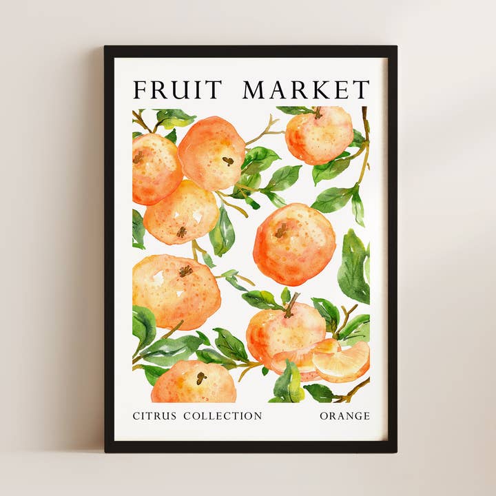 Fruchtmarkt Orange Kunst Wandkunst Druck für den Großhandel von Alluvion