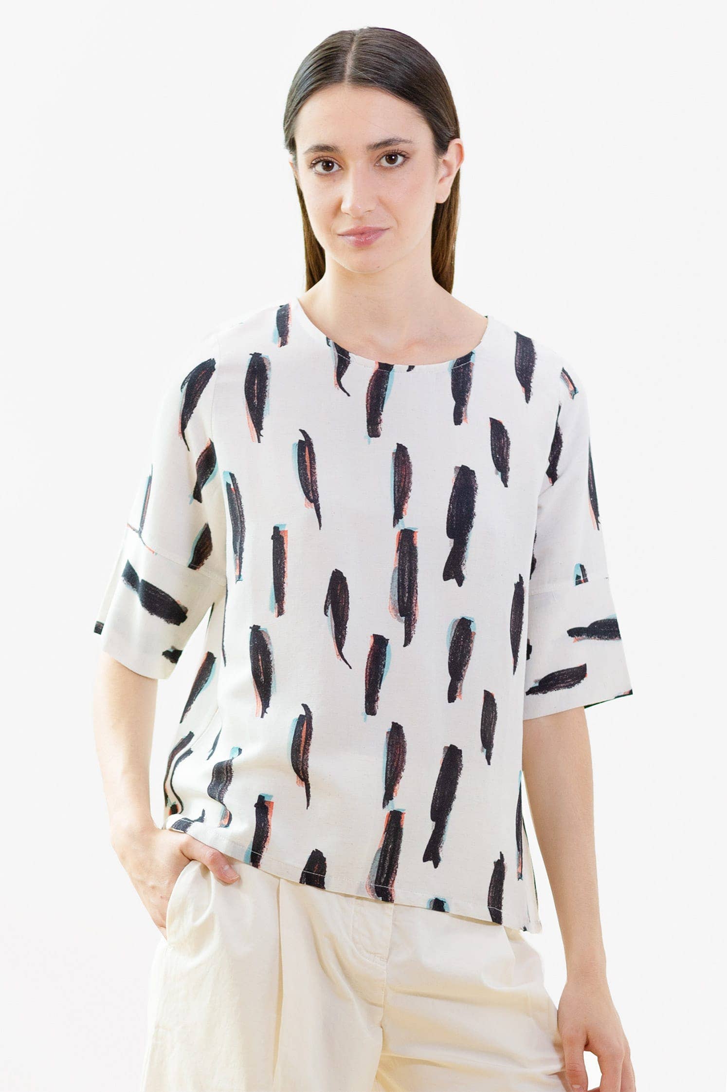 PAN Producto Básico - Wholesale Coat - Women's - Printed raw blouse5