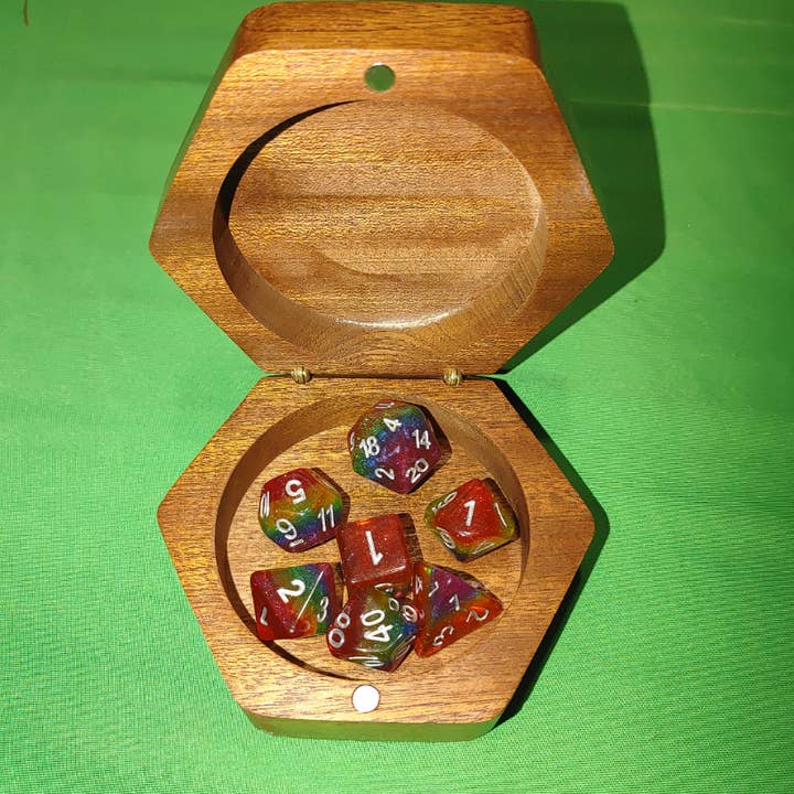 Dice box , small, hexagon for wholesale by Cultivation Games