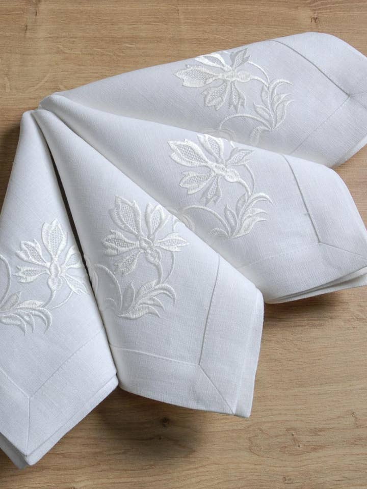 Embroidered Napkins Premium Quality White Gracia for wholesale by Handmade Originals Ukraine