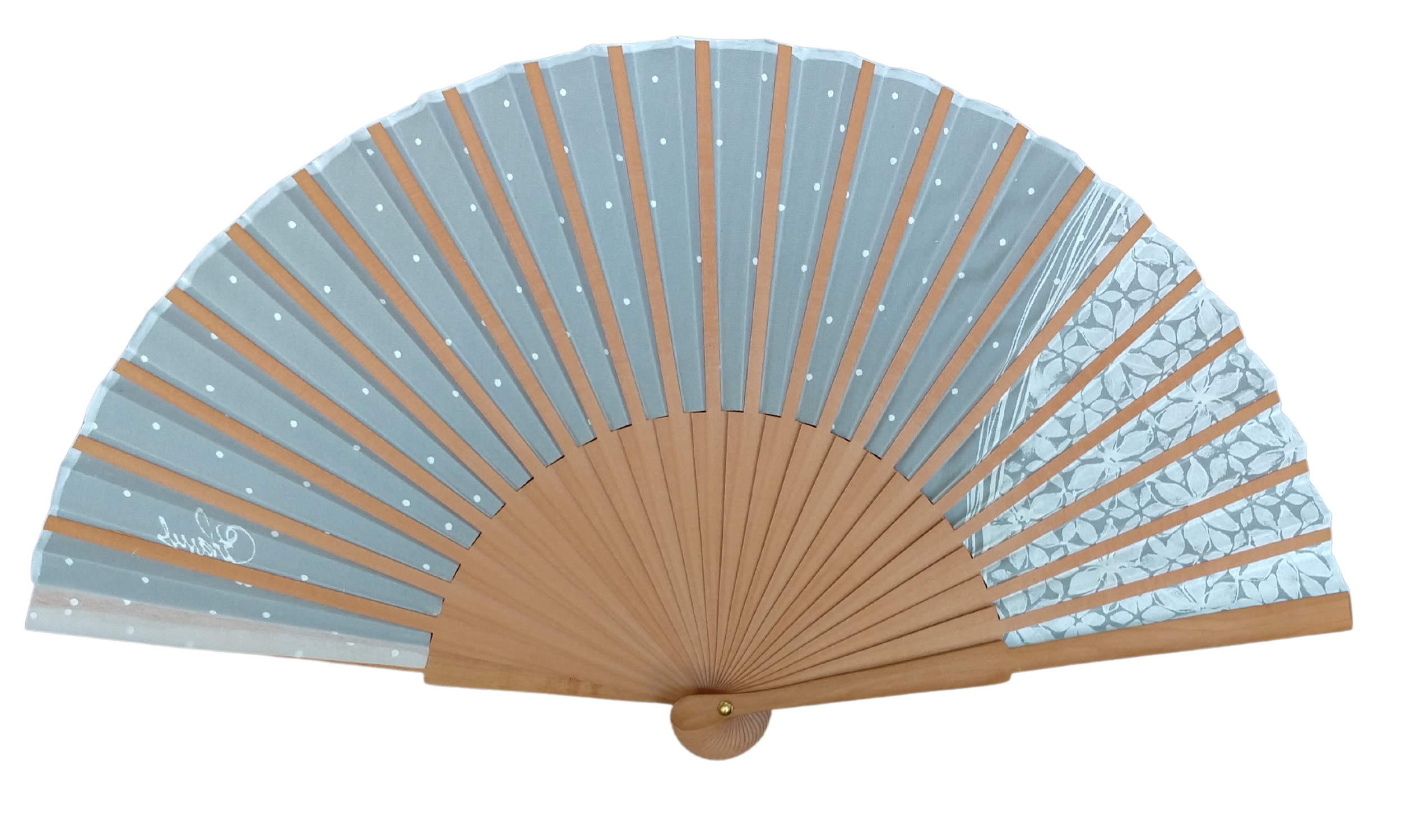 CONCHA BLANCH - Venta al por mayor Ventilador plegable de mano - Abanico blanco de seda natural pintado a mano para novia2