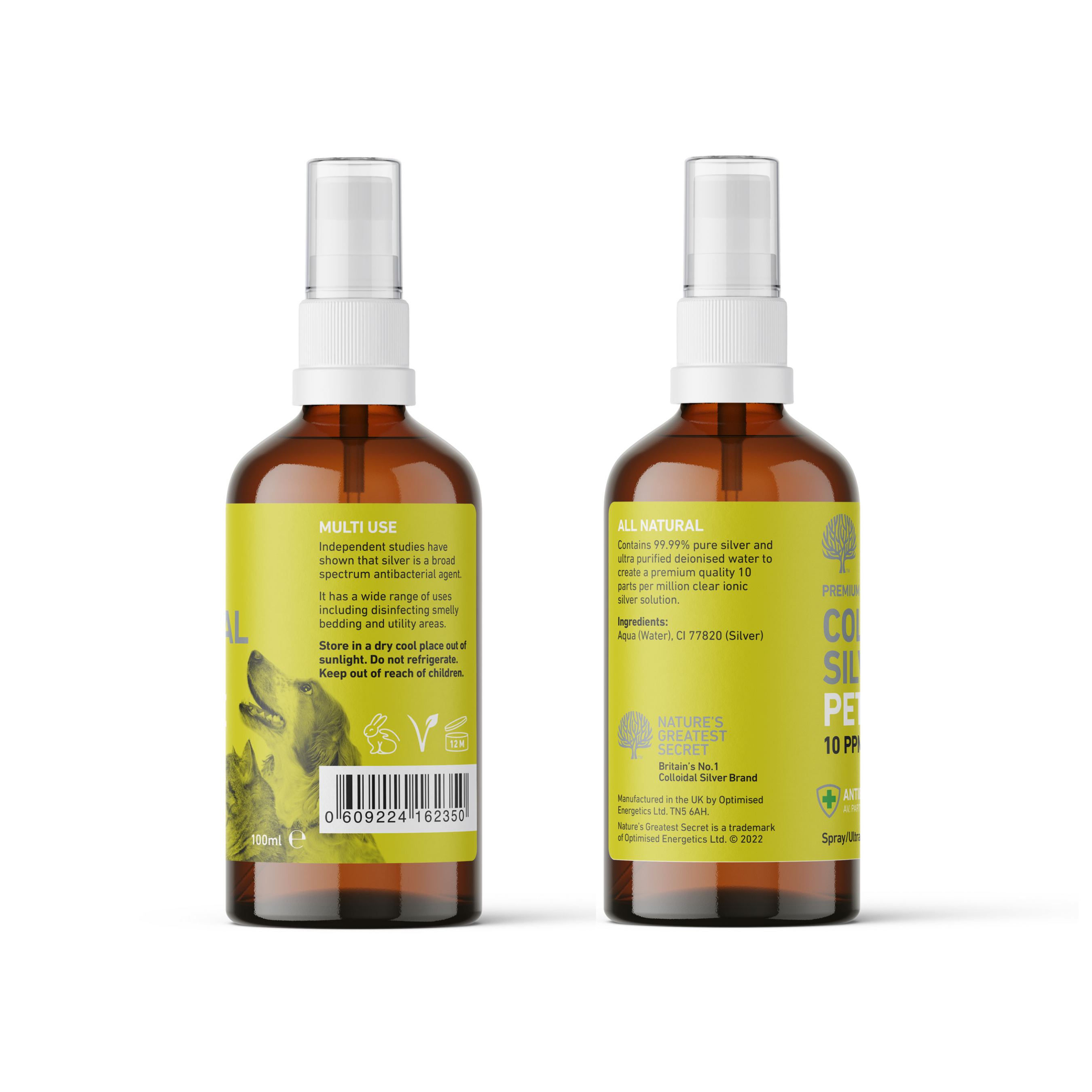 Natures Greatest Secret – wholesale Pet spray – Cat/dog – 10ppm Crystal Clear Colloidal Silver PetCare Spray 100ml6