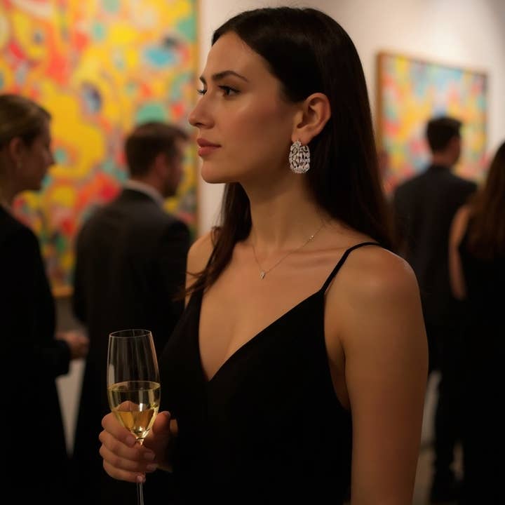 Athena Bridal Jewellery - Wholesale Dangle Earrings - CZ COLLECTION - DIAMOND CLUSTER EARRINGS -CZER858 SILVER5