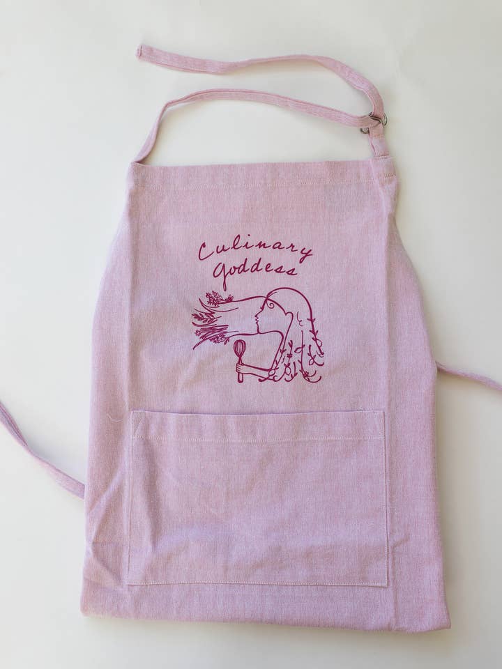 Tablier en chambray rose Culinary Goddess - cadeaux pour boulangers et cuisiniers pour la vente par Overseasoned