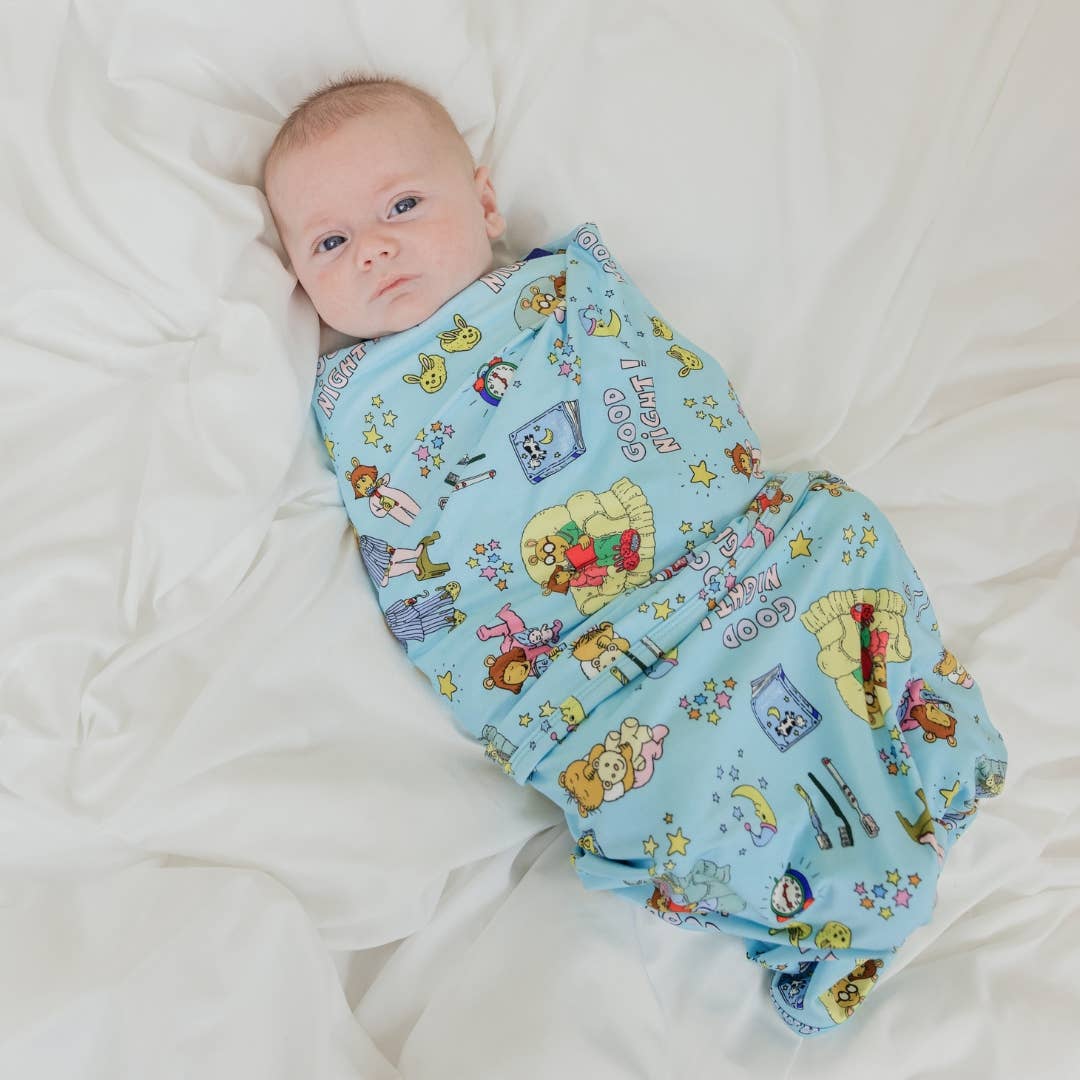 Bleu/Multi Bonne nuit Arthur Couverture en bambou de luxe en vente sur Faire1