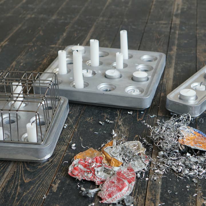 Born in Sweden AB - Wholesale Candle Holder - Large candleholder in recycled aluminum, spacing 16 candles1