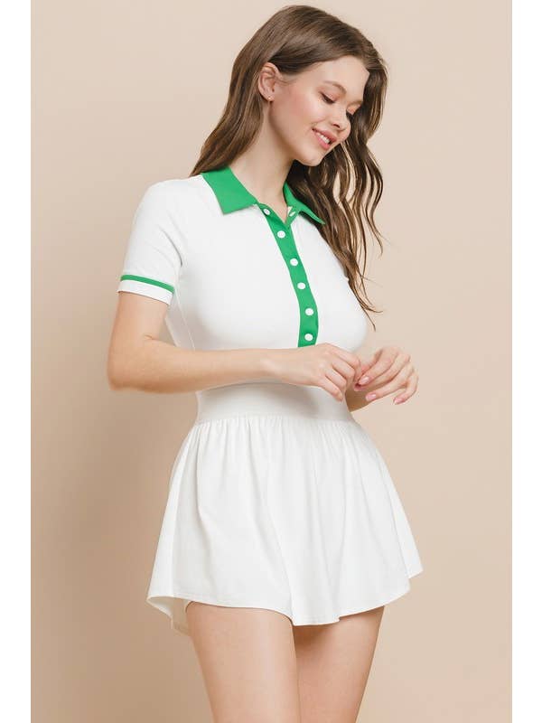 White CD04739-Motion Button Up Athletic Dress for wholesale on Faire1