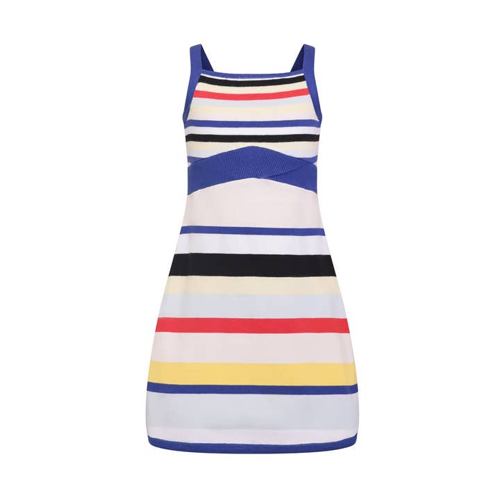 Vestido de praia para raparigas com listras brilhantes por atacado de Infantium Victoria