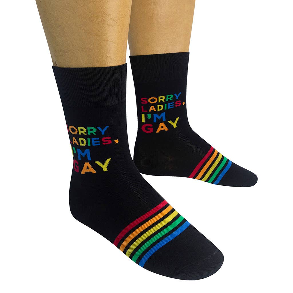Funatic - About Face Designs - Nice Enough Merch Co - Wholesale Socks - Unisex - Sorry Ladies, I'm Gay Socks | Funatic4