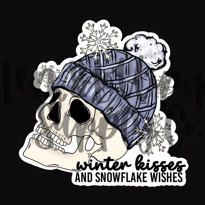 winter kisses Christmas Sticker for wholesale by Lem&Lollipops Supply Co. LLC
