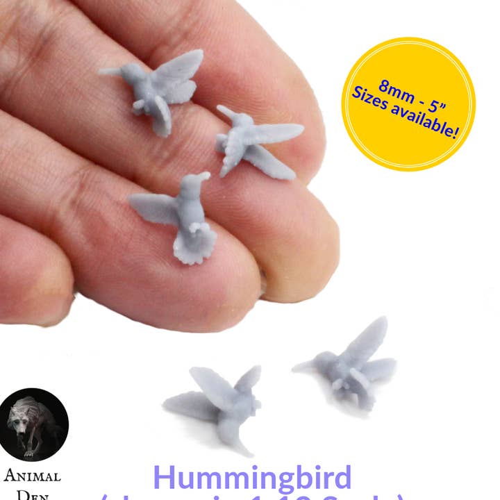 Beija-flor - Miniatura à Escala 1:12 Escolha um Tamanho por Animal Den Miniatures por atacado de The Scale Grail