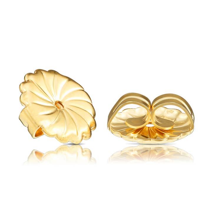 Solid Gold Extra Secure Flower Backings for Stud Earrings for wholesale by NY Gold & Silver Trading Inc.