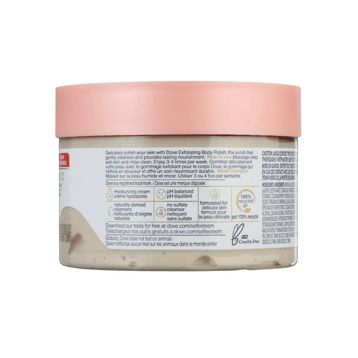 First Choice Buying – wholesale Kroppsskrubb/Exfoliant – Dove Exfoliating Body Polish, Kolloidalt Havremjöl och Ringblomsolja, 10,5 oz