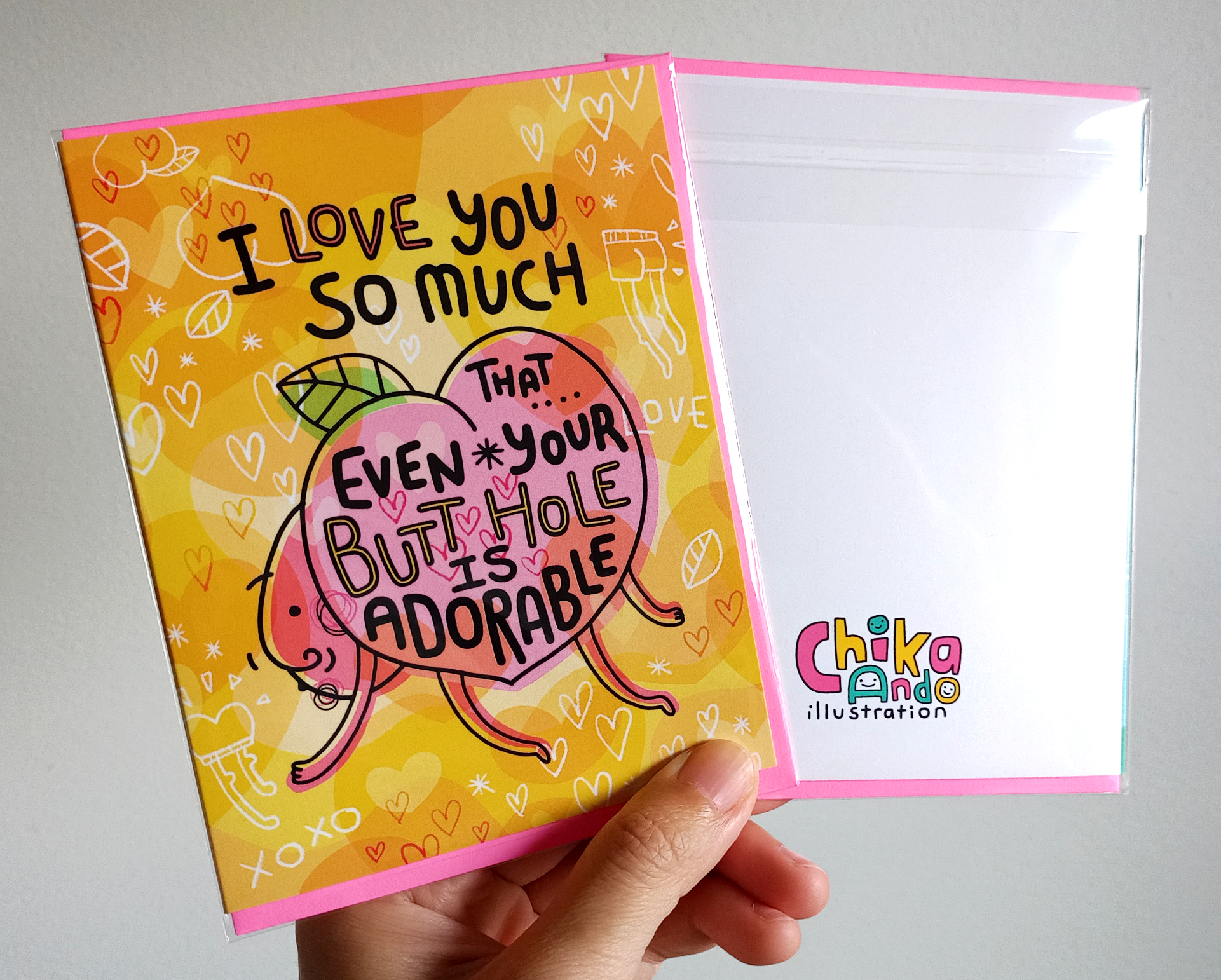 Chika Ando Illustration - Wholesale Love Card - Greeting Card - Butt Hole1