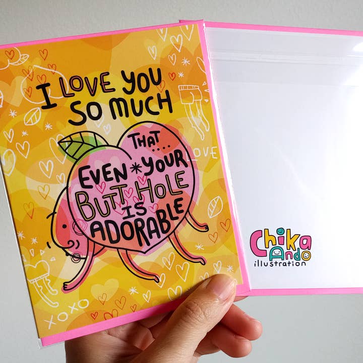 Chika Ando Illustration - Wholesale Love Card - Greeting Card - Butt Hole1