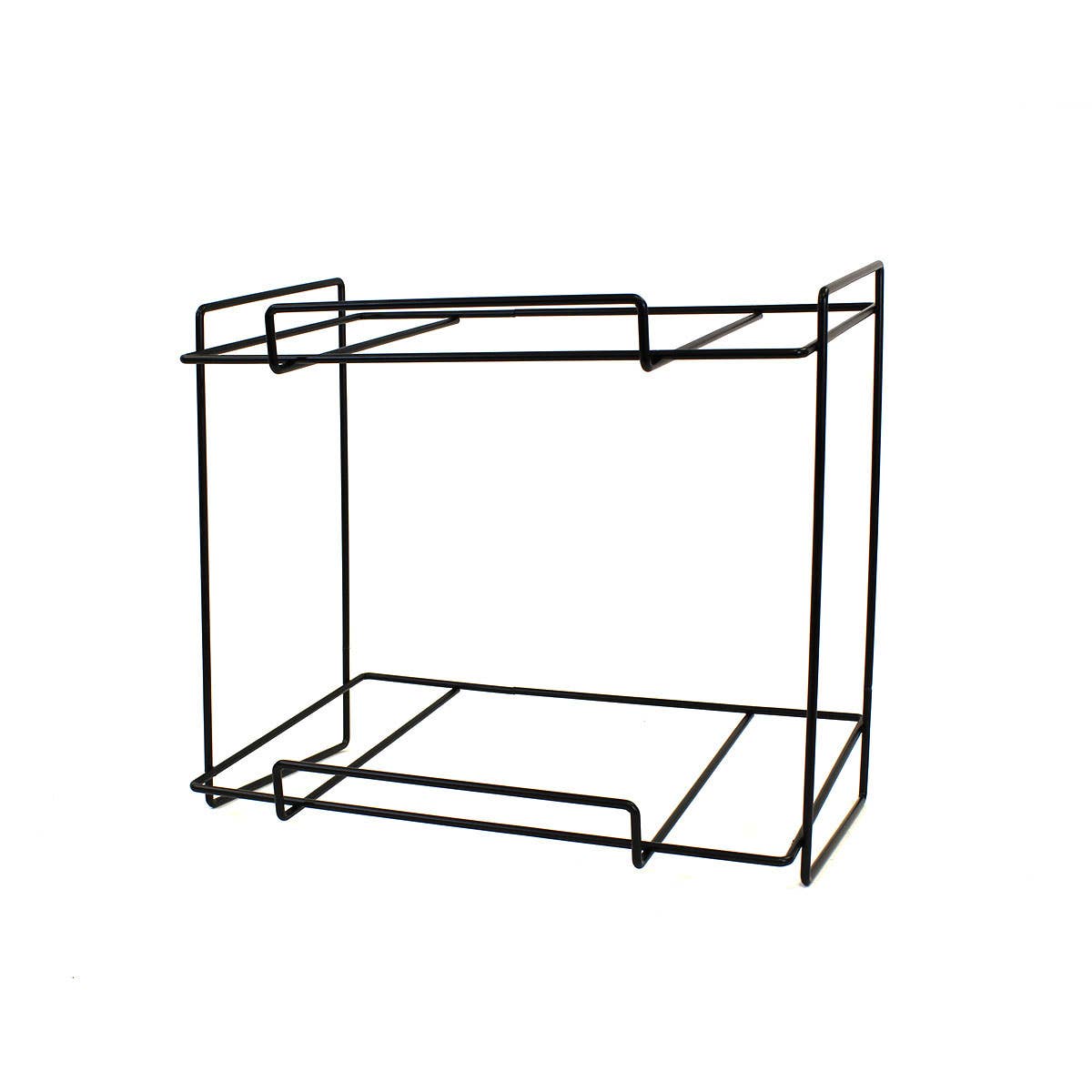 Gadsby – wholesale Retailer display stand/case – Wide 2 Tier Wire Display Stand with Wicker Baskets2