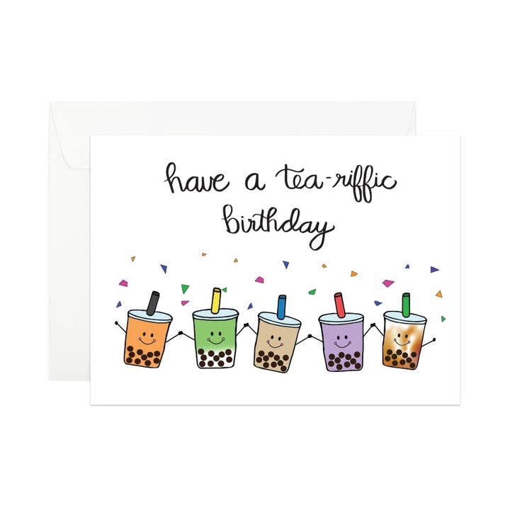 Card- Tea-riffic Boba Birthday for wholesale by Tomkcy