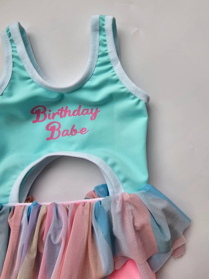 Fancy Shmancy Baby - Wholesale One Piece Swimsuit - Kids - Birthday Babe One piece Swim