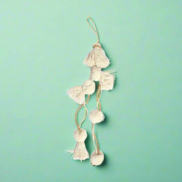 Lumily - Wholesale Purse/Bag Accessory - Women's - Multi-Tassel Ivory Boho Keychain | Zipper Pull | Handmade in Thailand0