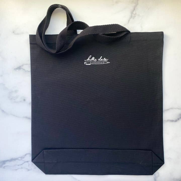Billie Claire Illustration (Handmade) - Wholesale Tote Bag - Unisex - Tote Bag - Richmond, Virginia CSX A-Line Bridge (Black)3
