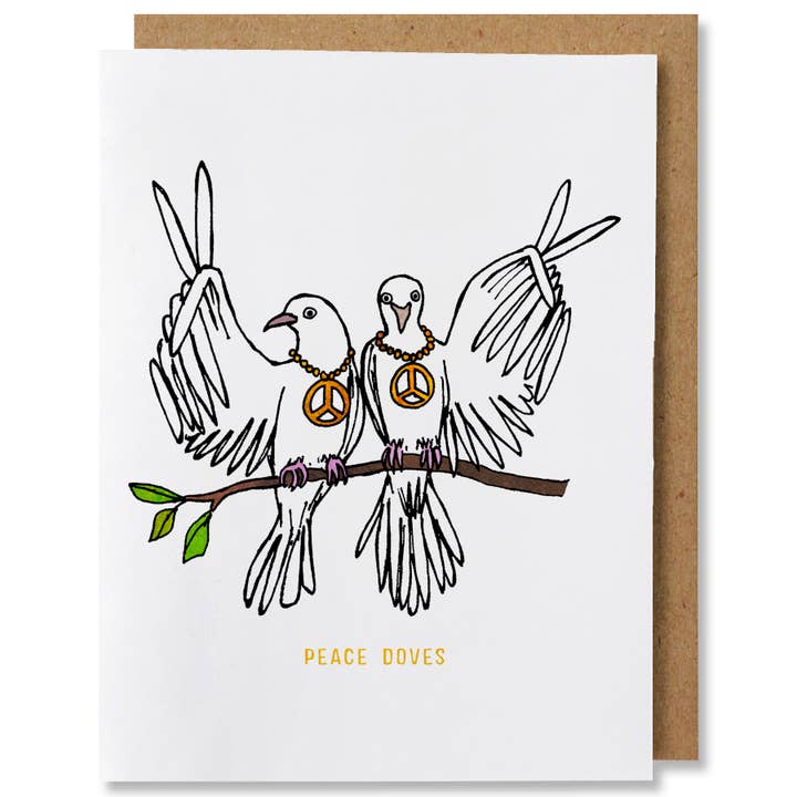 Peace Doves - Illustrated Bird Holiday Card for wholesale by NANU Studio