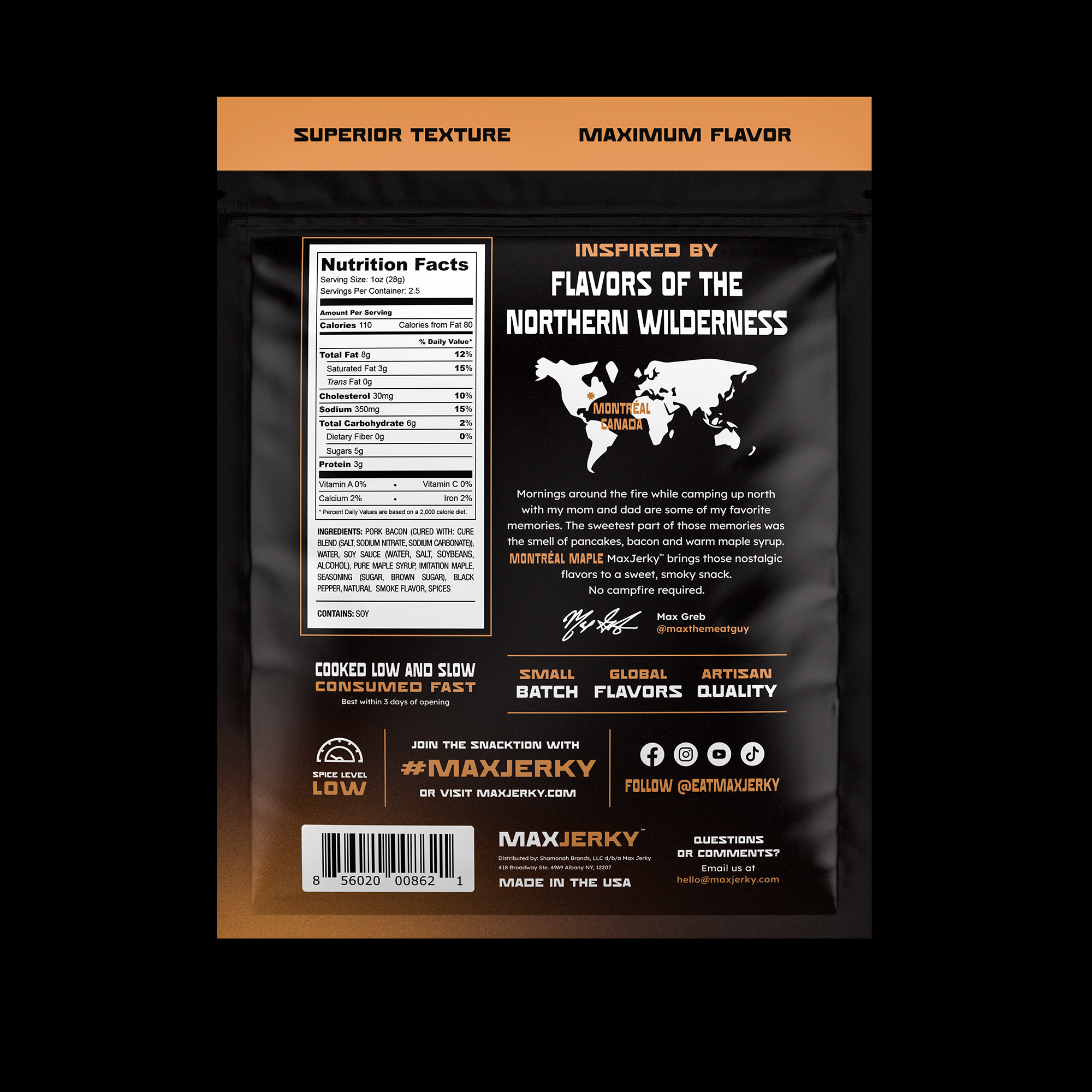 MaxJerky - Wholesale Jerky - Montréal Maple Bacon Burnt Ends3