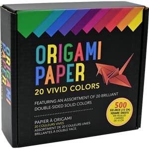 Kool Krafts Origami Paper - 100 Origami Paper Kit - Set Includes - 100 Sheets 20 Basic Colors 6x6 - Double Sided - Origami Book 25 Easy Colored