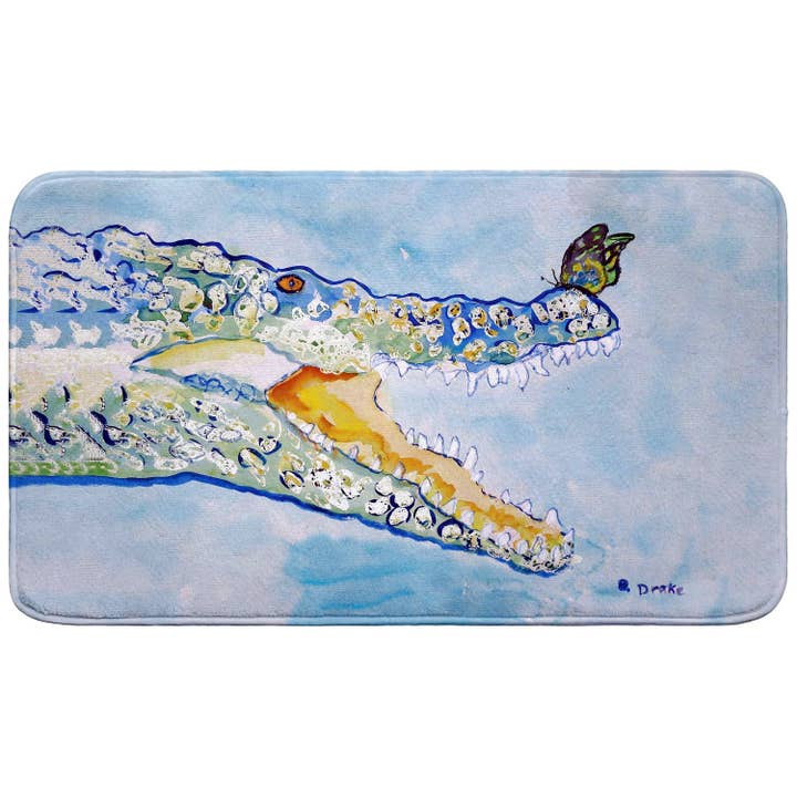 Croc & ButterFly Bath Mat for wholesale by Betsy Drake Interiors