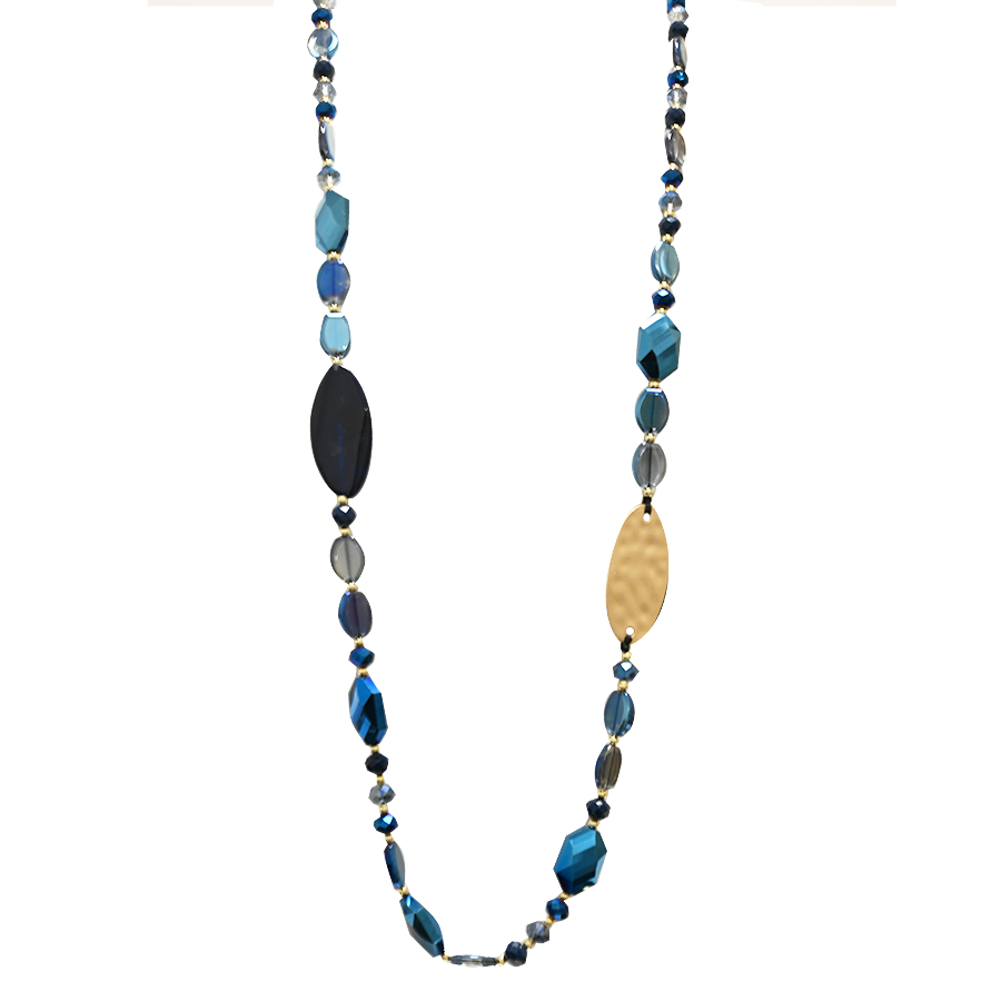 AMORINO SRL - Wholesale Beaded/Pearl Necklace - ADJUSTABLE NECKLACE WITH STONES AND CRYSTALS - HZM24144A2724