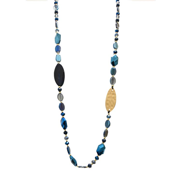 AMORINO SRL - Wholesale Beaded/Pearl Necklace - ADJUSTABLE NECKLACE WITH STONES AND CRYSTALS - HZM24144A2724