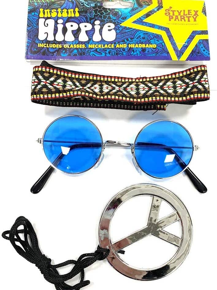 Stylex Party - Vente Déguisement – femme - Hippy Kit Set de lunettes, serre-tête, collier, déguisement3