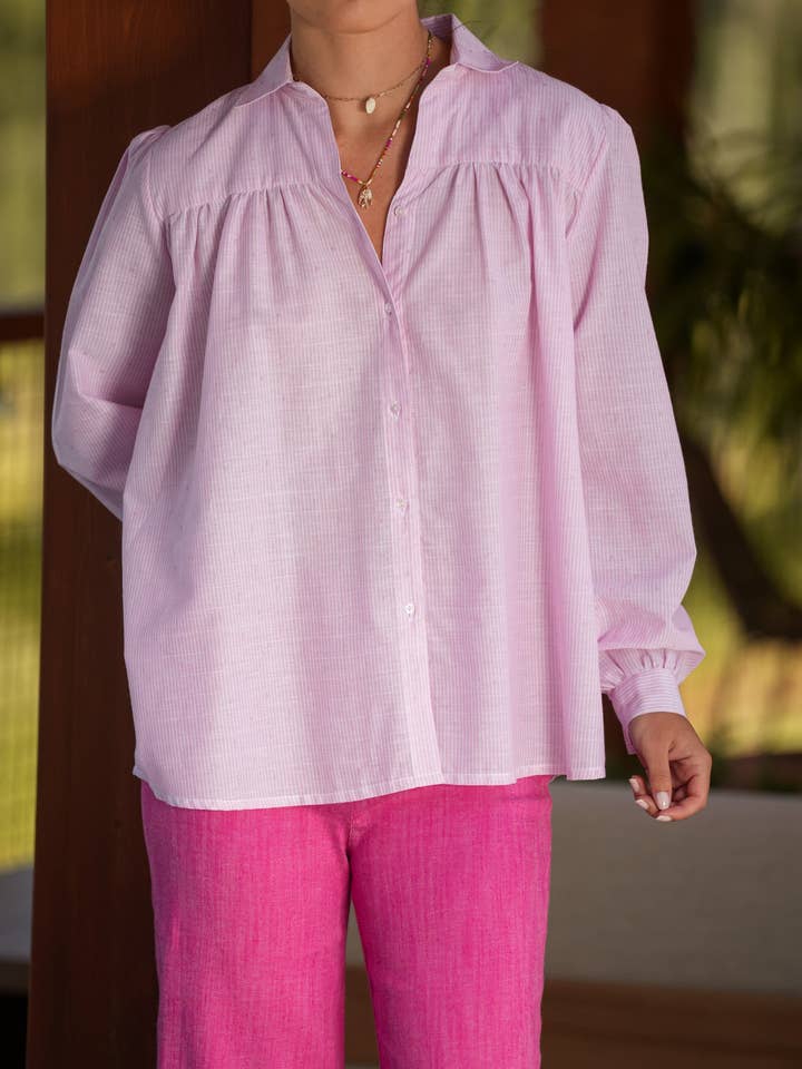 GUIMANOS - Wholesale Button Down Shirt - Women's - Stripes Blouse2