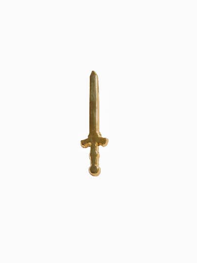 Gold Sword Lapel Pin Fantasy Goth Medieval Midcentury for wholesale by Born Rad Shop
