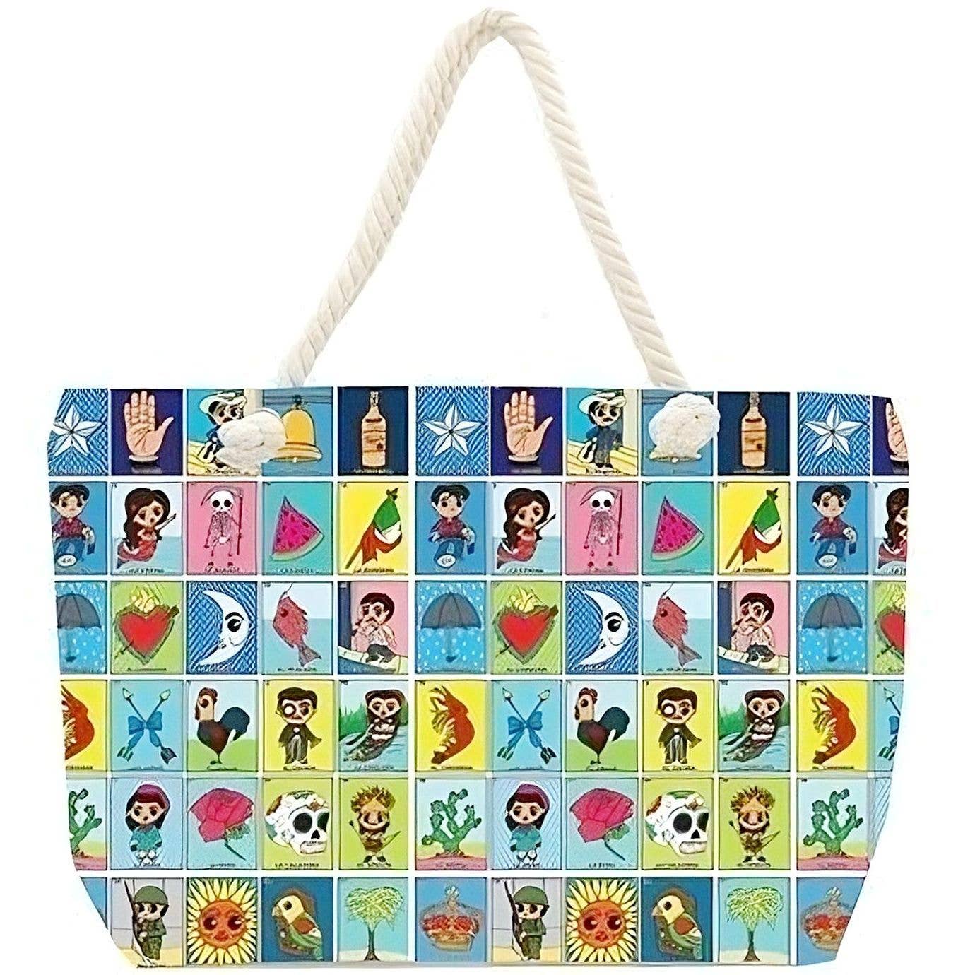 Diacly - Vente Sac de plage - Sac de plage en toile Loteria Echo0