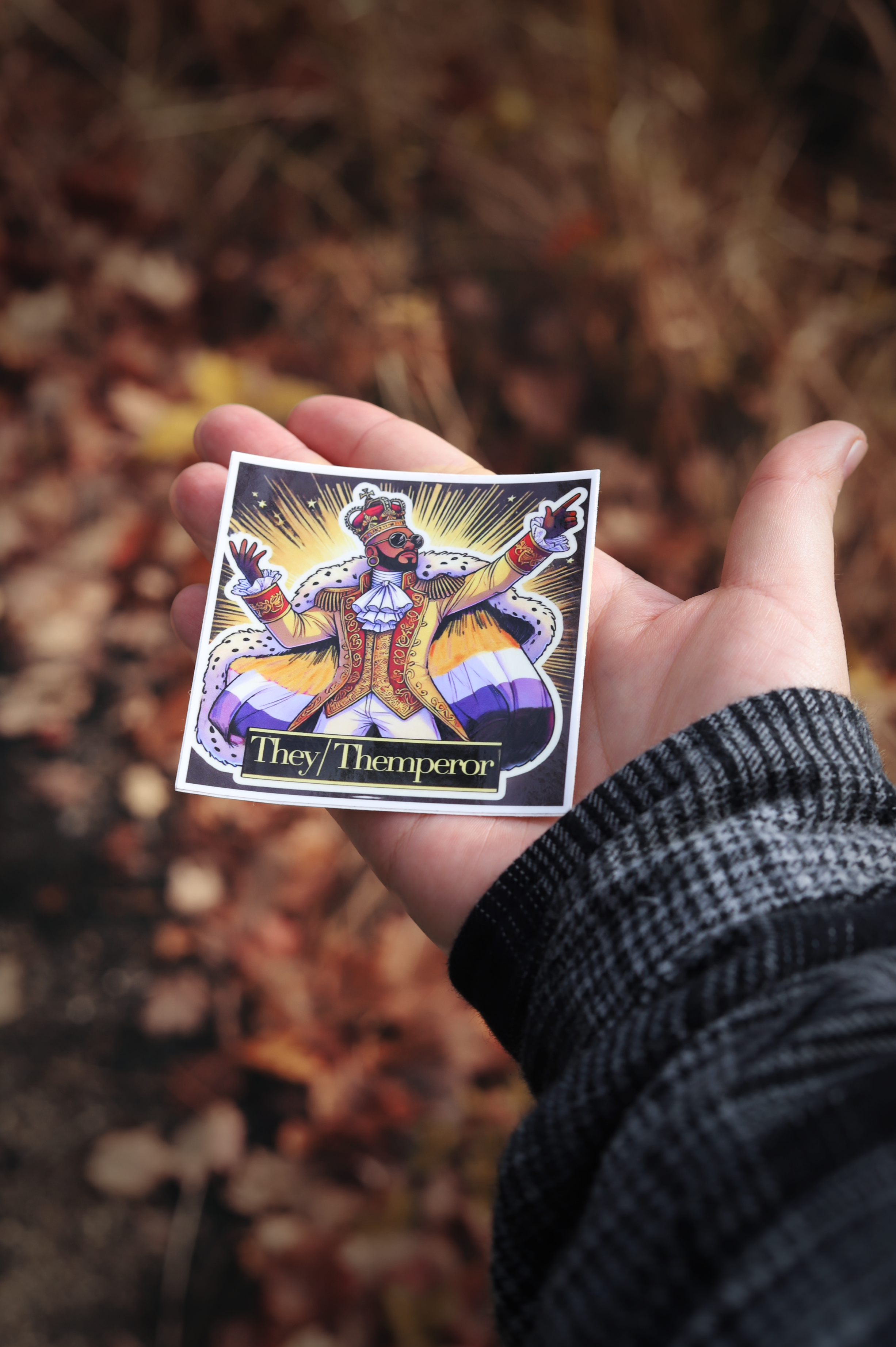 Our Queer Bones - Wholesale Sticker - They/Themperor Humorous Non-Binary Sticker - LGBTQ+1