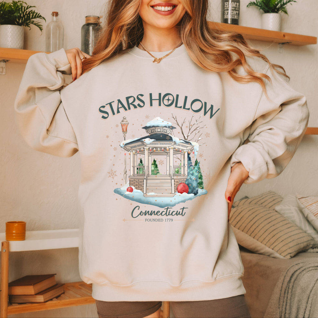 Cozy Moon Co – wholesale Graphic sweatshirt – Women’s – Winter in Stars Hallow Sweatshirt | Holiday Sweatshirt1