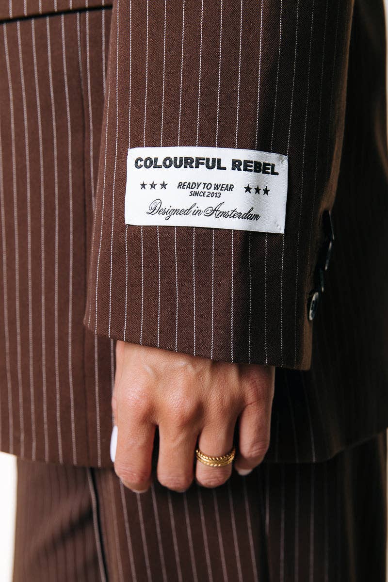 Jesra Pinstripe Blazer | Brown for wholesale on Faire5