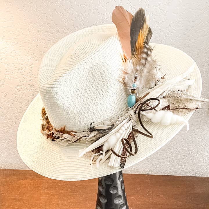 M D H Originals - Wholesale Hat Accessory - Women's - Hat Bar Stuff "Sampler" pack Hat Band, Feathers and Hat Pin