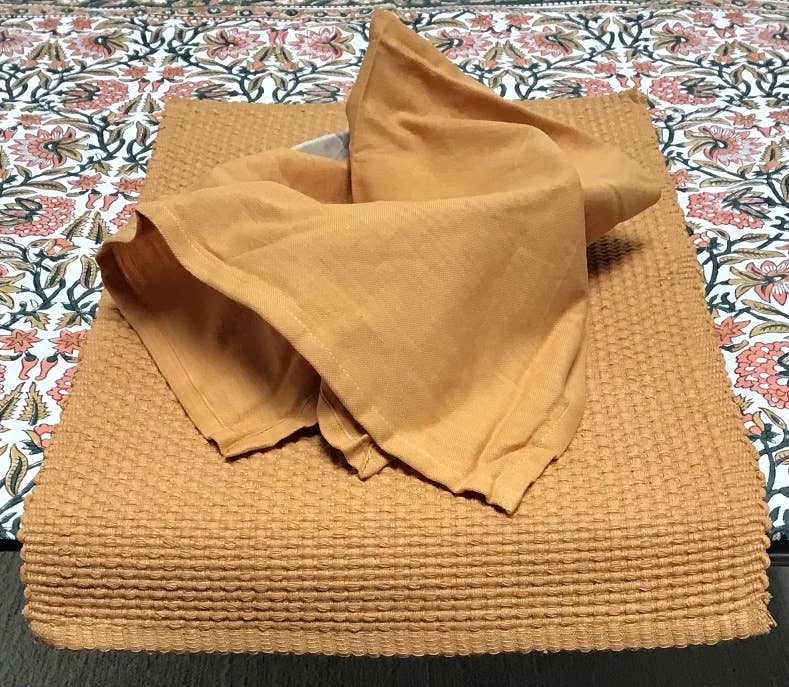 natural habitat - Vente Sets de table - Sets de table tissés Homespun Moutarde Solide1