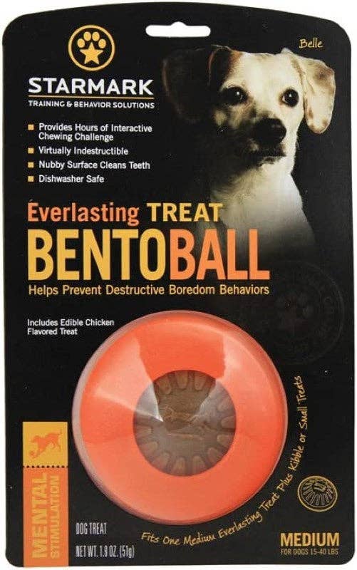 Playful Tail - Wholesale Pet Chew Toy - Dog - Starmark Everlasting Bento Ball - Orange1