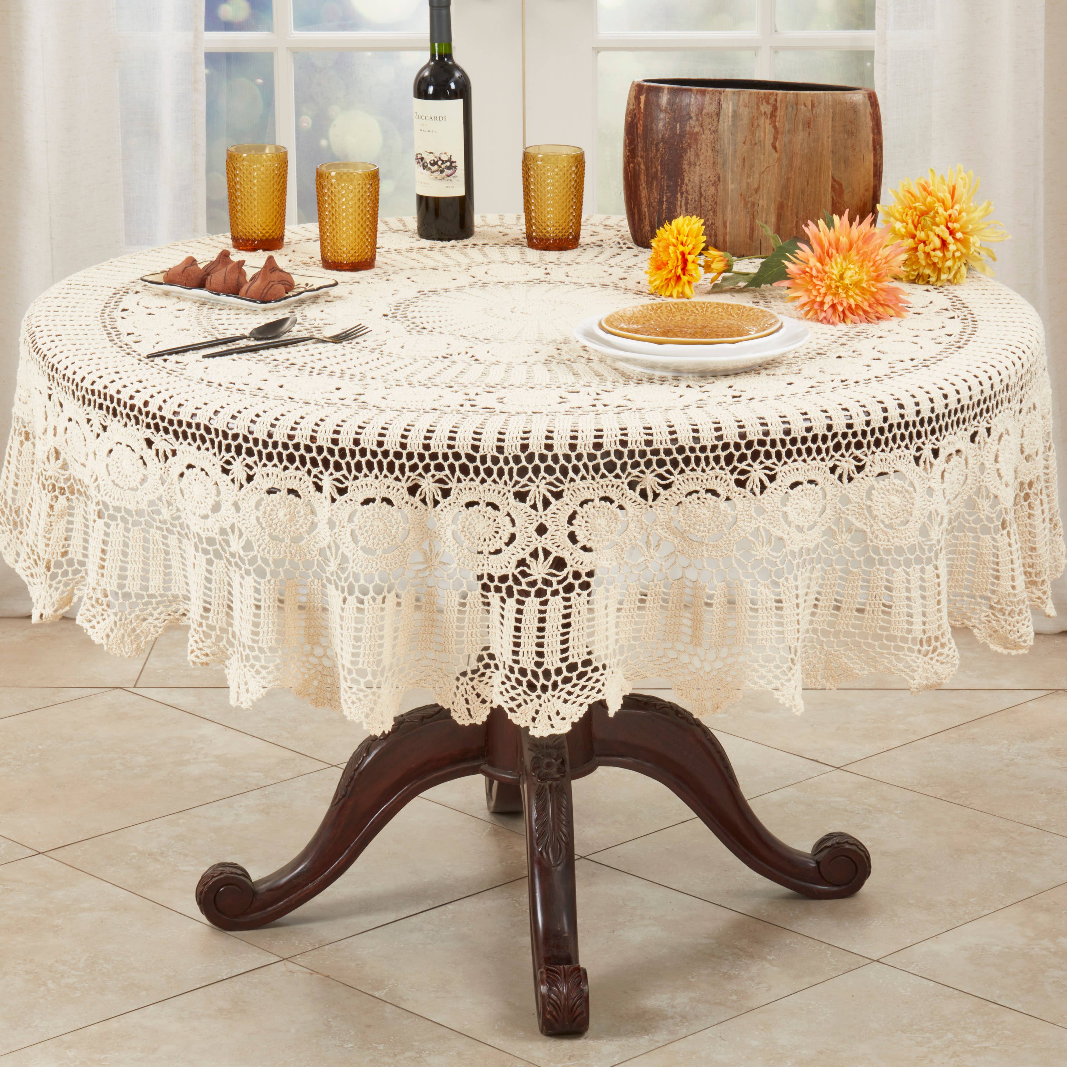 Saro Lifestyle - Wholesale Tablecloth - Crochet Tablecloth4