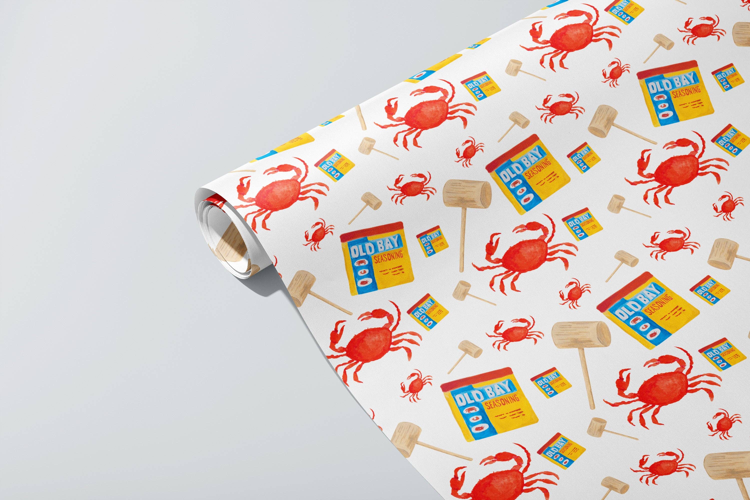 June Paper Market - Wholesale Wrapping Paper Roll - Maryland Crab Feast Wrapping Paper0