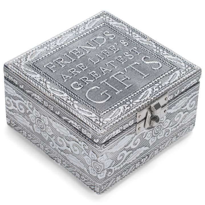 Keepsake Box Friends Silver-Tone Metal-Stamped for wholesale by EAST AVENUE