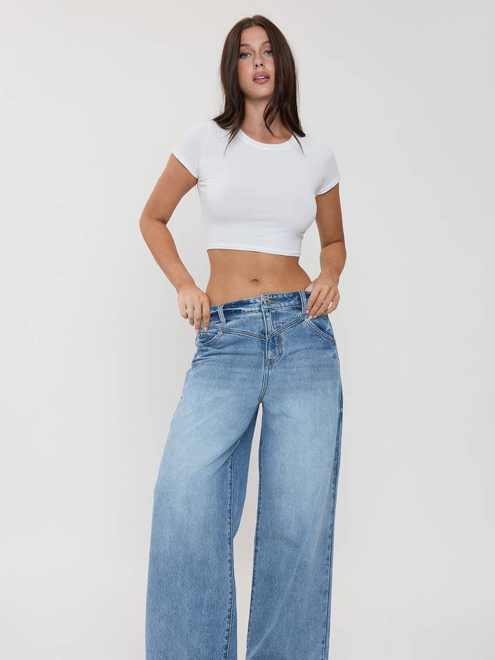Billie Relaxed Extra Baggy Wide Leg Jeans-P088185 for wholesale by YMI