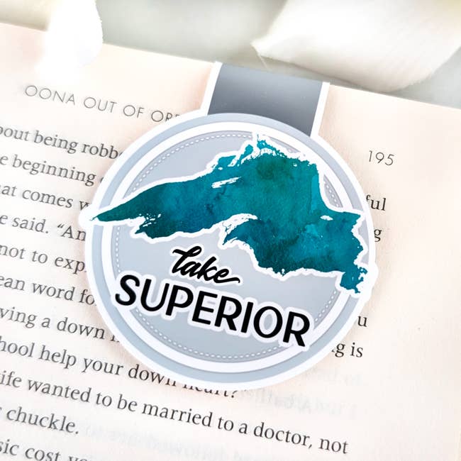 Marque-page magnétique du lac Supérieur - Marque-page des Grands Lacs pour la vente par Aphrodite Bookclub