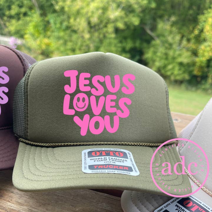 AshleighDesignCo - Wholesale Trucker Hat - Women's - JESUS LOVES YOU1