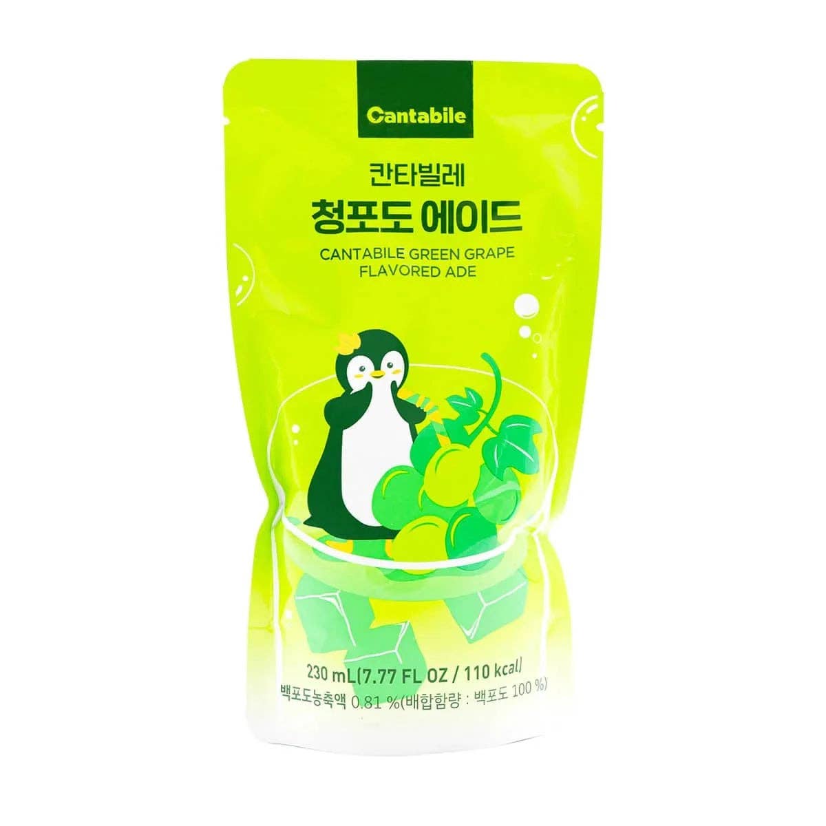 Global Bite Co - Vente Jus de fruits - Sachet de thé glacé Cantabile Green Grape, lot de 10 x 230 ml (Corée)0