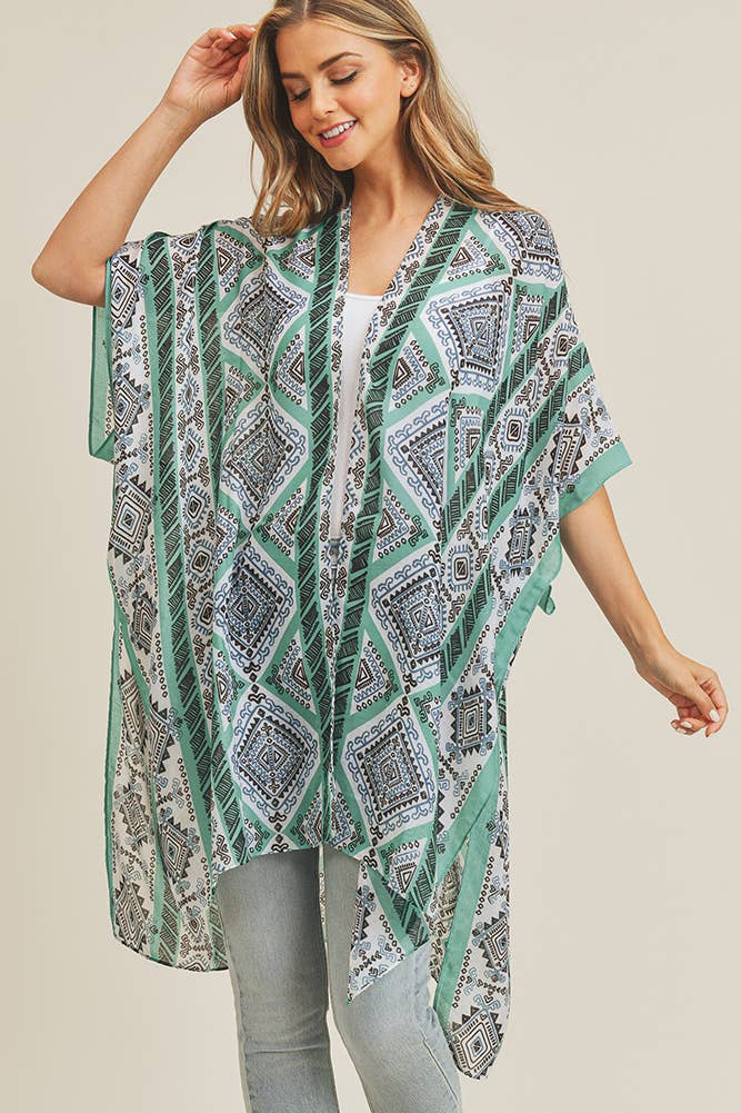 Hana - Wholesale Kimono - Women's - Tribal Pattern Summer Kimono Cover Up5