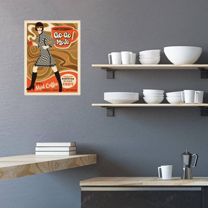 RetroPlanet - Wholesale Wall Decal/Stickers - Mod Coffee Go Go Mojo Wall Decal1